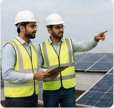 EPC professionals at a solar project site