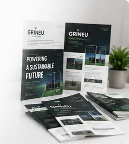 Grineu branded brochures and marketing collateral